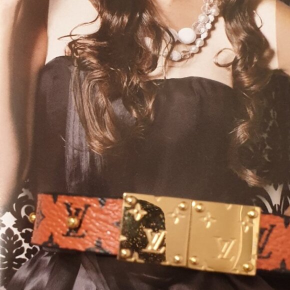 Louis Vuitton Leather Cuff Gold Double Face Unisex Bangle Bracelet Accessory - Picture 7 of 9